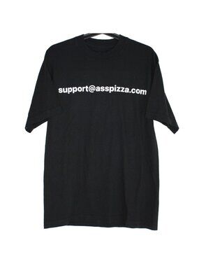 Asspizza Mens Small Support Spell Out T-Shirt Q1112